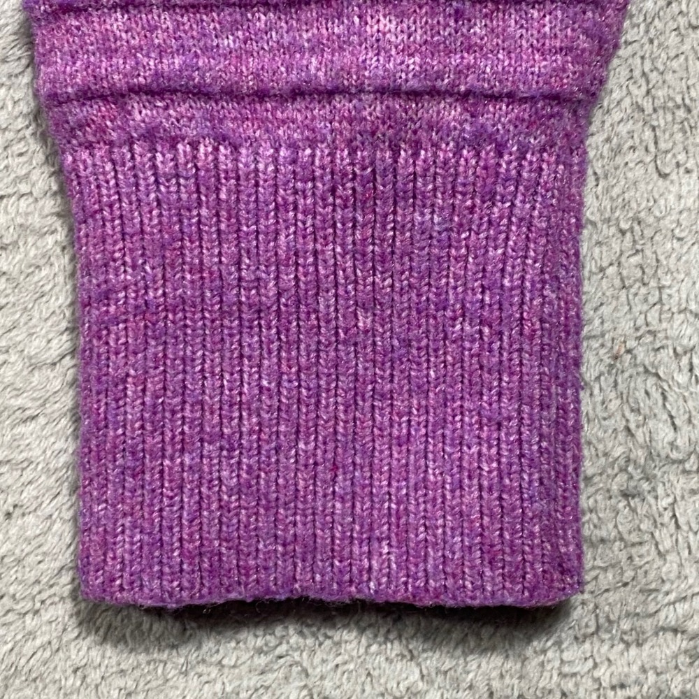 Ophelia Roe Purple Ribbed Mock Neck‎ Drop Shoulder Knit Sweater Large - Picture 9 of 13